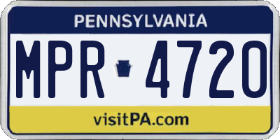 PA license plate MPR4720