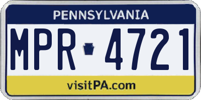 PA license plate MPR4721