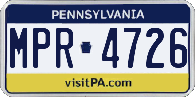PA license plate MPR4726
