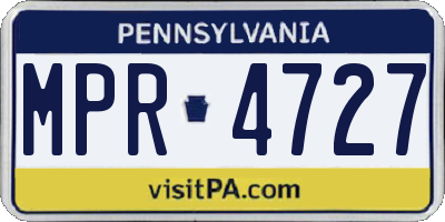 PA license plate MPR4727