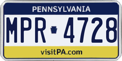 PA license plate MPR4728