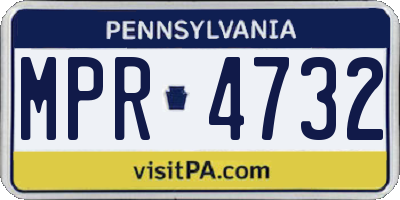 PA license plate MPR4732