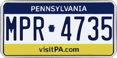 PA license plate MPR4735