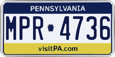 PA license plate MPR4736