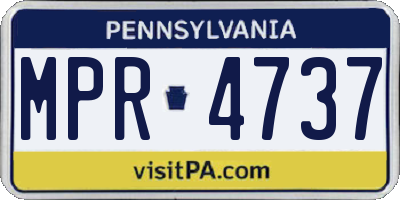 PA license plate MPR4737