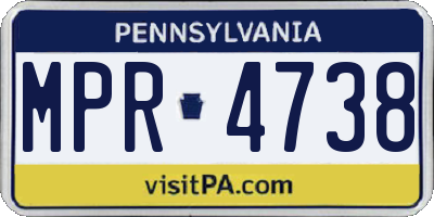 PA license plate MPR4738