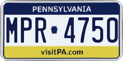 PA license plate MPR4750