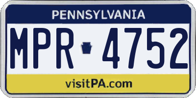 PA license plate MPR4752