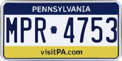 PA license plate MPR4753