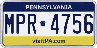 PA license plate MPR4756