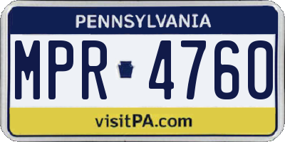 PA license plate MPR4760