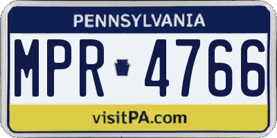 PA license plate MPR4766