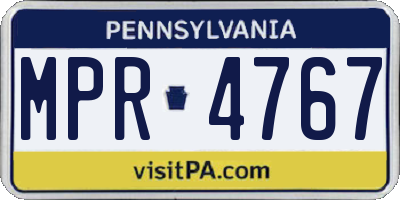 PA license plate MPR4767