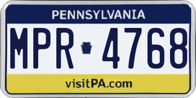PA license plate MPR4768