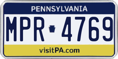 PA license plate MPR4769