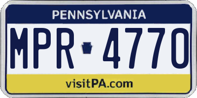 PA license plate MPR4770