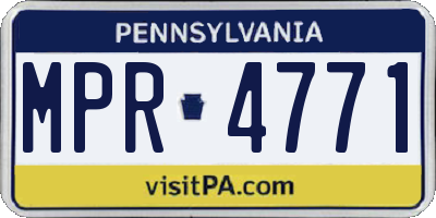 PA license plate MPR4771