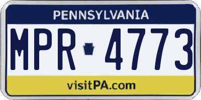 PA license plate MPR4773