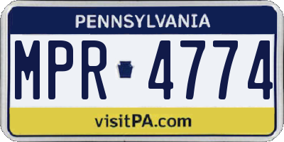 PA license plate MPR4774