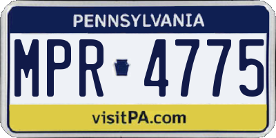PA license plate MPR4775
