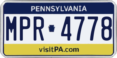PA license plate MPR4778