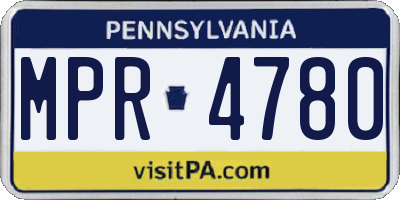 PA license plate MPR4780