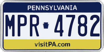 PA license plate MPR4782