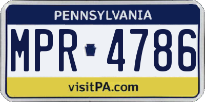 PA license plate MPR4786