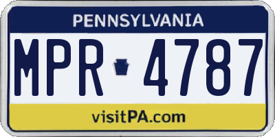 PA license plate MPR4787