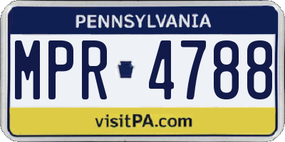 PA license plate MPR4788
