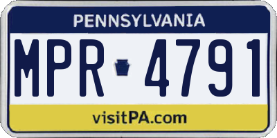 PA license plate MPR4791