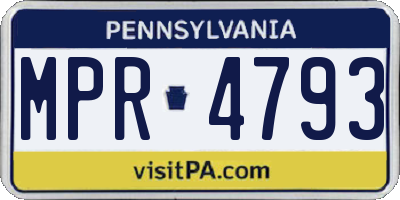 PA license plate MPR4793