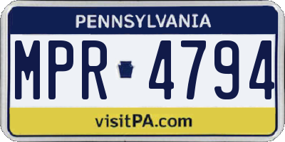 PA license plate MPR4794