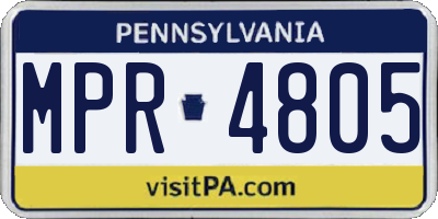 PA license plate MPR4805