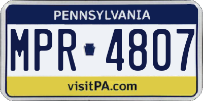 PA license plate MPR4807