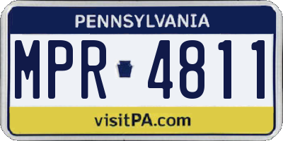 PA license plate MPR4811