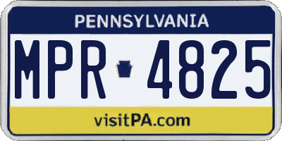 PA license plate MPR4825