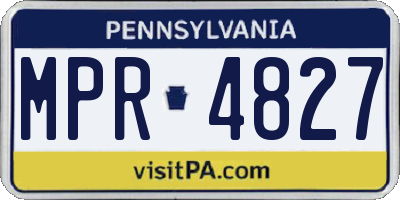 PA license plate MPR4827