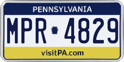 PA license plate MPR4829
