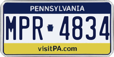 PA license plate MPR4834