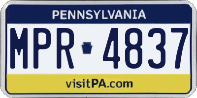 PA license plate MPR4837