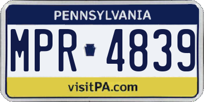 PA license plate MPR4839