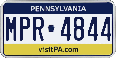 PA license plate MPR4844