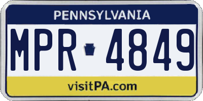 PA license plate MPR4849