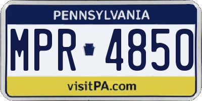 PA license plate MPR4850