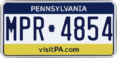 PA license plate MPR4854