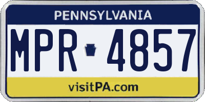 PA license plate MPR4857
