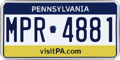 PA license plate MPR4881