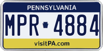 PA license plate MPR4884