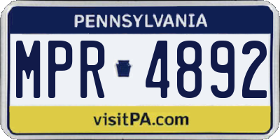 PA license plate MPR4892